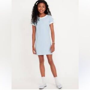Old Navy Light Blue and White Casual Kids Dress